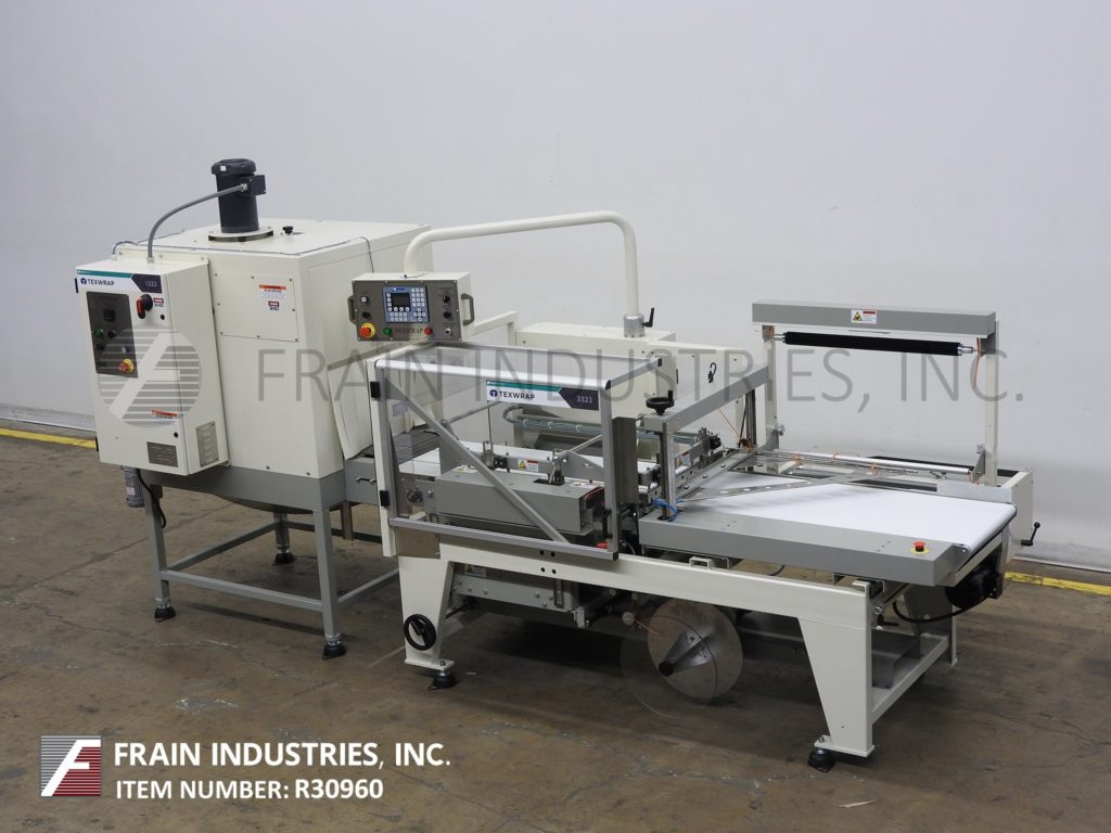 Texwrap #ST-3322 /1322, automatic, right to left, inline, L-Bar sealer with closing conveyor & shrink tunnel - Image 1