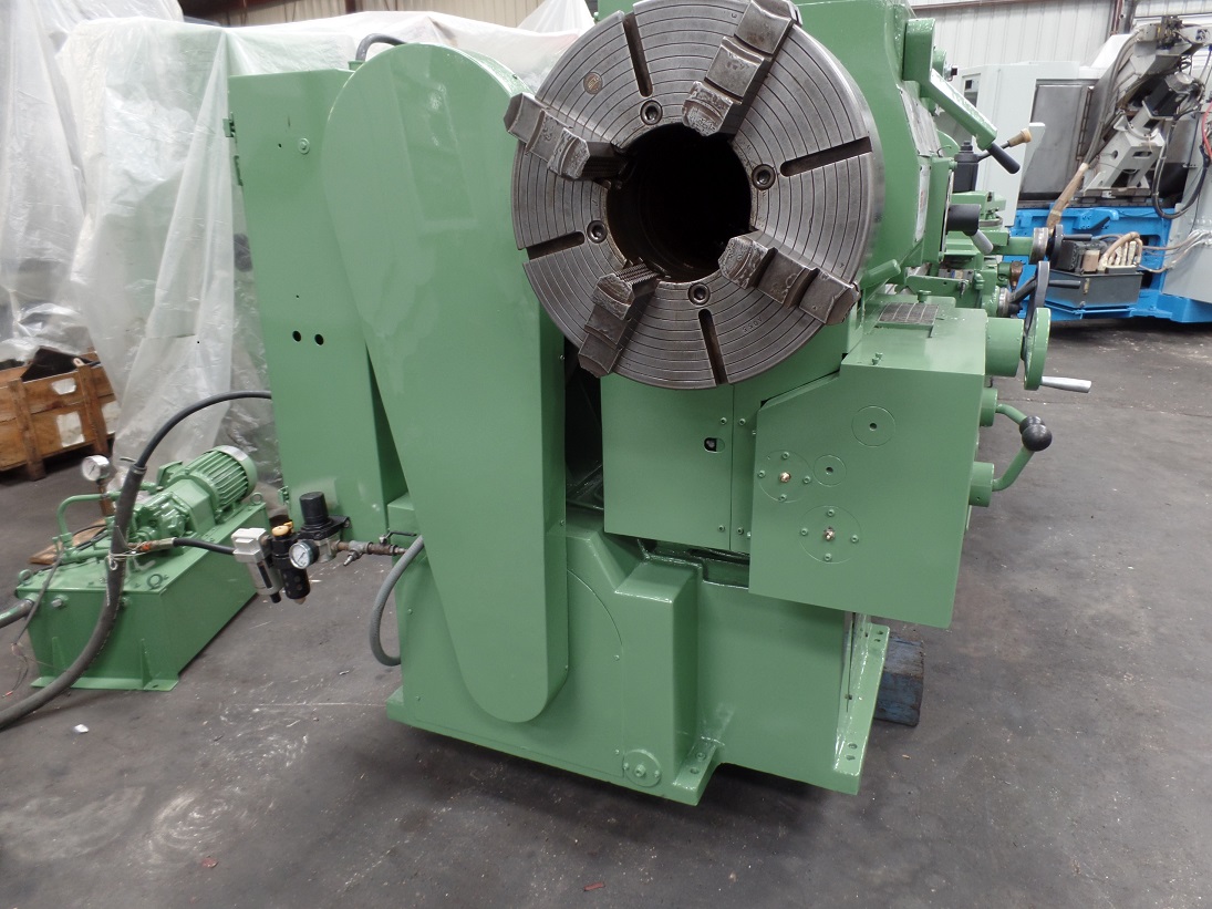 20" x 120" Lehmann #20-8, 7" spdl bore, taper, air kick outs, 555 RPM, front & rear chucks, 25 HP, steady - Image 6