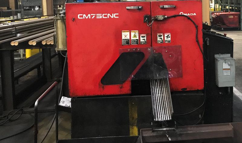 2.95" Amada #CM75, fully automatic carbide circular saw, 0.4"-2.95"cut capacity,PLC, 56-255 RPM - Image 1