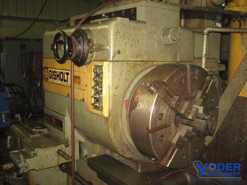No. 4L Gisholt, 31-3/4" swg, 24-1/2" SOCS, 3-jaw 24" chk, 40 HP, roller type stdy rest, #61838 - Image 2