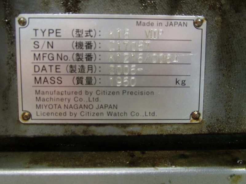 Citizen #K16VII, 16mm, 15k RPM main, 10k RPM sub, 18 tools, LNS BF, 2005, JV-21075TK (2 available) - Image 8