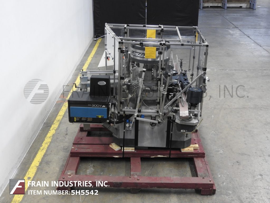 Langguth #E-62, 12 head rotary, Stainless Steel, cut & stack, wrap around, hot melt glue labeler, 50-300 - Image 4
