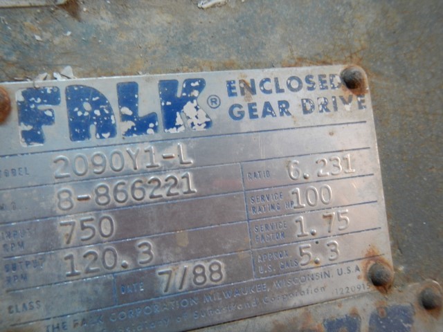 100 HP @ 750 RPM, Falk #2090Y1-L, type PS, 120 RPM out, 6.23:1 ratio, 1.75 service factor - Image 3