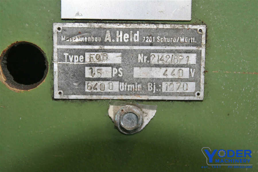 No. F90 A Held beveler, 6400 RPM, s/n 21421671, 1970, #53940 - Image 5
