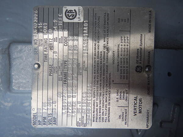 300 HP 1800 RPM General Electric, Frame L509VPZ20, TEFC BB, 2400 Volts - Image 4