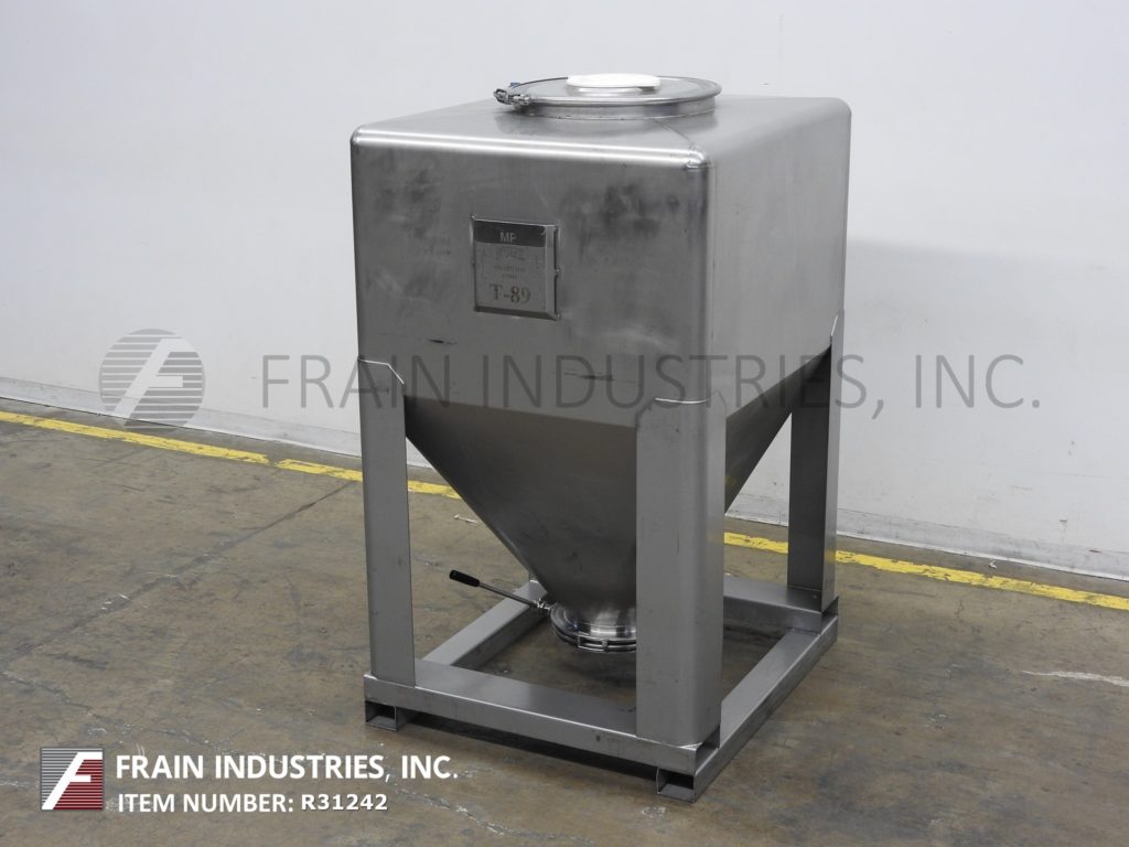 49.44 cu.ft., Tote Systems #1400L, 316 Stainless Steel, 1400 liter capacity, 48" W x 48" L x 60" D, 24" dia. - Image 1
