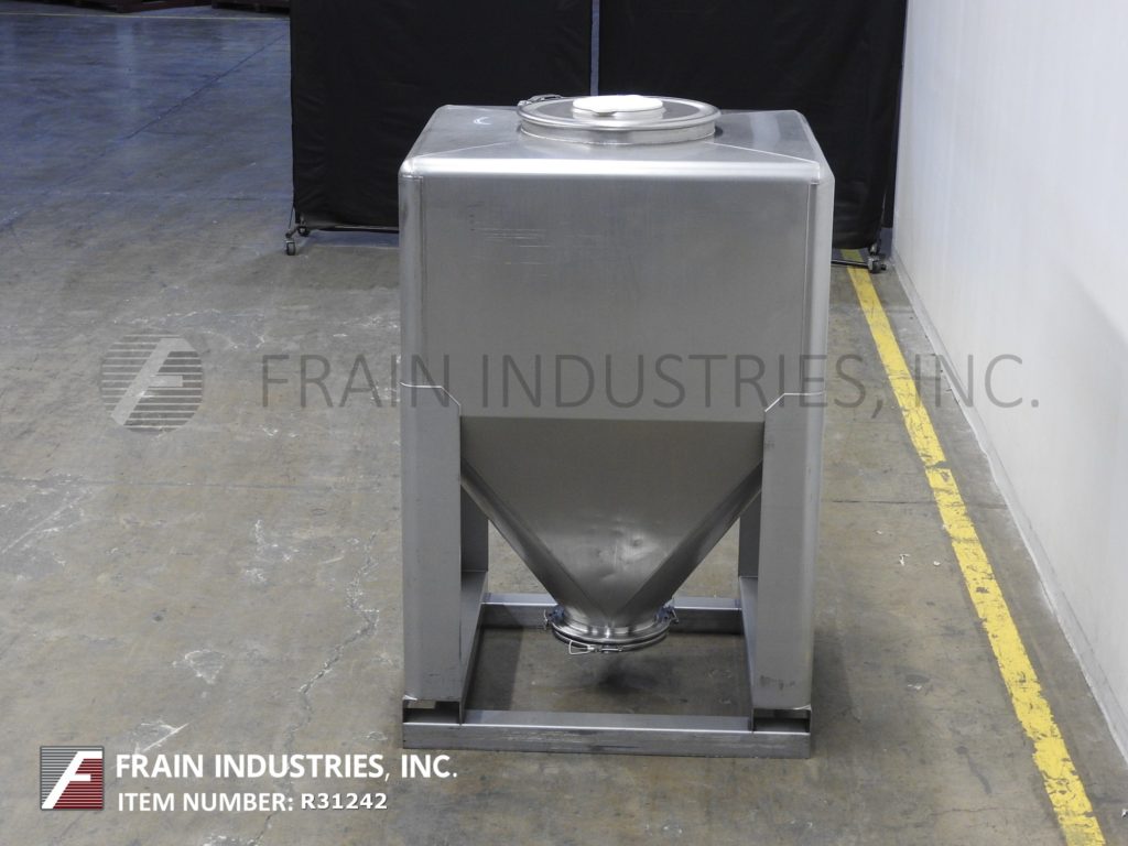 49.44 cu.ft., Tote Systems #1400L, 316 Stainless Steel, 1400 liter capacity, 48" W x 48" L x 60" D, 24" dia. - Image 3