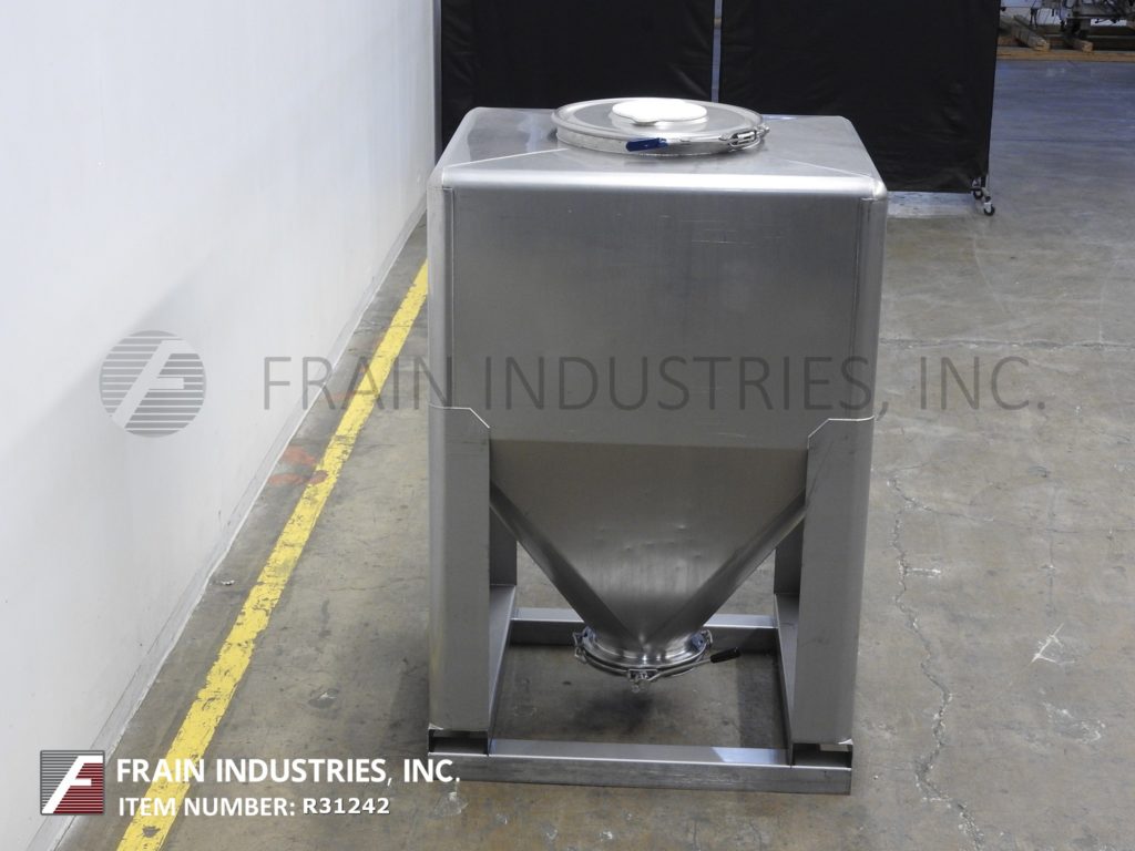 49.44 cu.ft., Tote Systems #1400L, 316 Stainless Steel, 1400 liter capacity, 48" W x 48" L x 60" D, 24" dia. - Image 4
