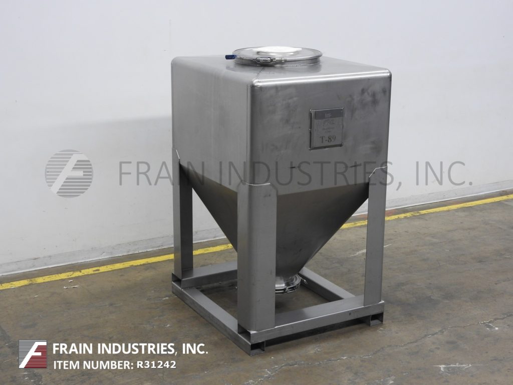 49.44 cu.ft., Tote Systems #1400L, 316 Stainless Steel, 1400 liter capacity, 48" W x 48" L x 60" D, 24" dia. - Image 5