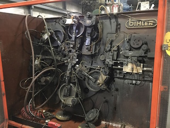 Bihler #Mach-1, wire former, 5 slides, Bihler pay off MH-2, air clutch, press slide, 480 VAC, 1980 - Image 1
