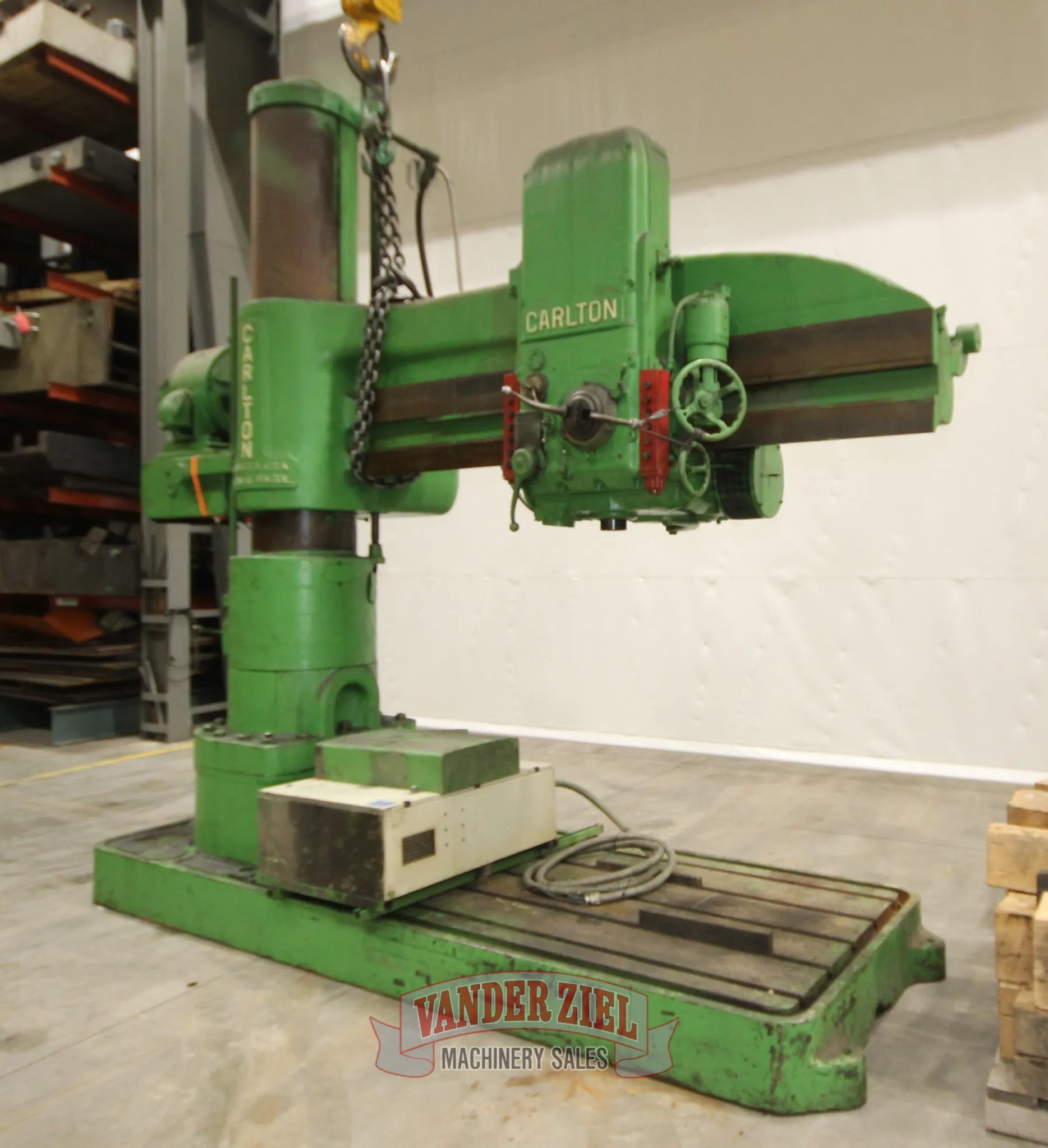 8' -19" Carlton #4A, radial drill, 50" x 101" base, #6MT, #13966 - Image 2