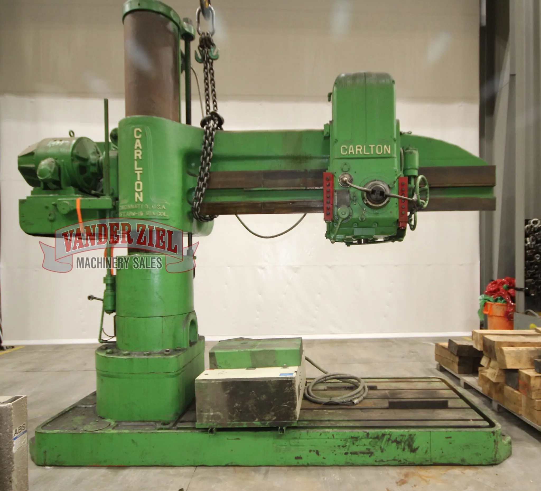 8' -19" Carlton #4A, radial drill, 50" x 101" base, #6MT, #13966 - Image 8