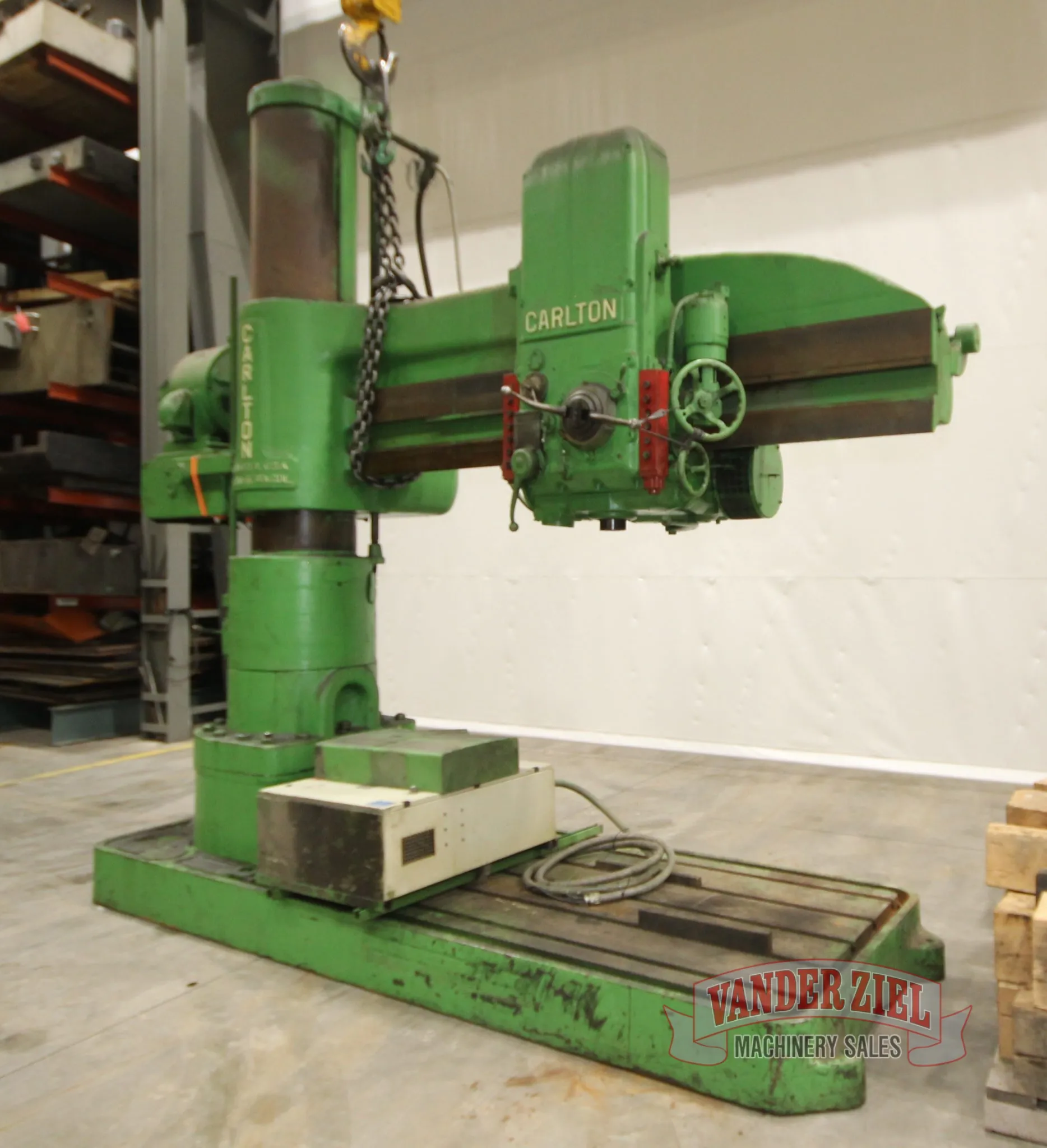 8' -19" Carlton #4A, radial drill, 50" x 101" base, #6MT, #13966 - Image 9