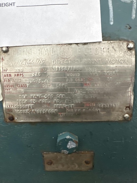 200 HP 1150/1800 RPM General Electric, Frame 508AT, SPFG, stab shunt, 500VA - Image 2