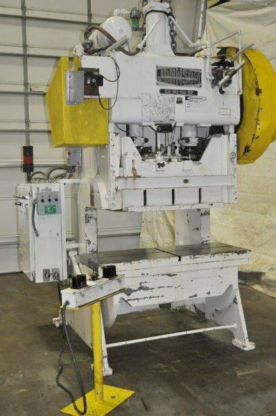 60 Ton, Johnson #G2-60-56-22, OBI press, 4" stroke, 15" Shut Height, 56" x22" bed, 100 SPM, 5 HP, 1965 - Image 1