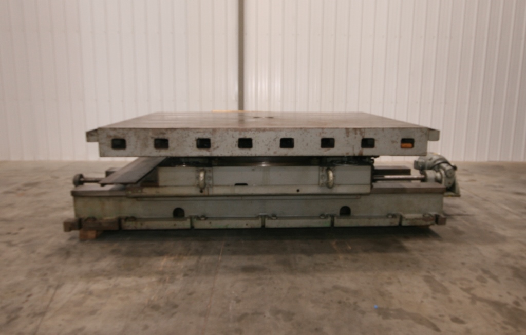 72" x 96" Giddings & Lewis air lift rotary table, 52" L/R movement, 6 T-slots, #12973 - Image 2