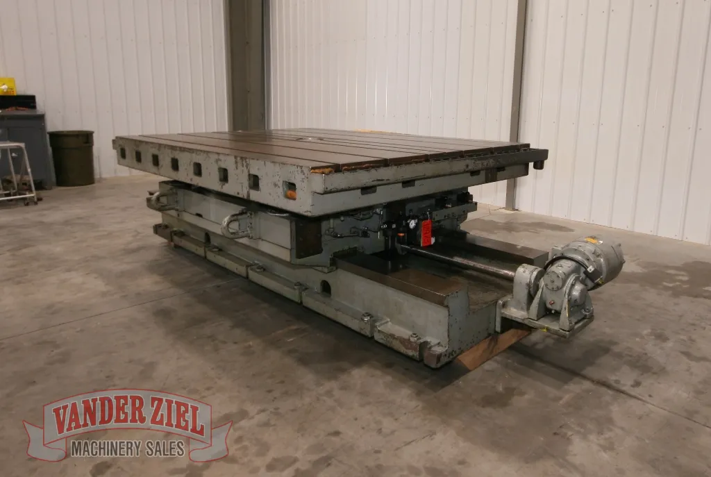 72" x 96" Giddings & Lewis air lift rotary table, 52" L/R movement, 6 T-slots, #12973 - Image 2