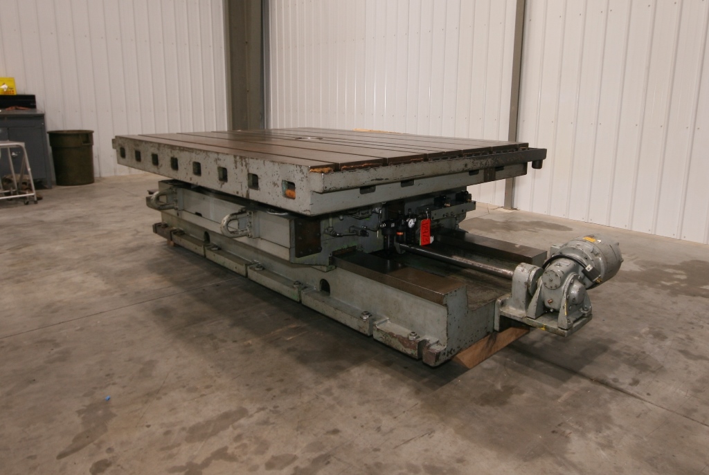 72" x 96" Giddings & Lewis air lift rotary table, 52" L/R movement, 6 T-slots, #12973 - Image 3