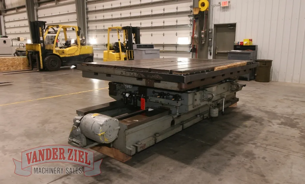 72" x 96" Giddings & Lewis air lift rotary table, 52" L/R movement, 6 T-slots, #12973 - Image 4