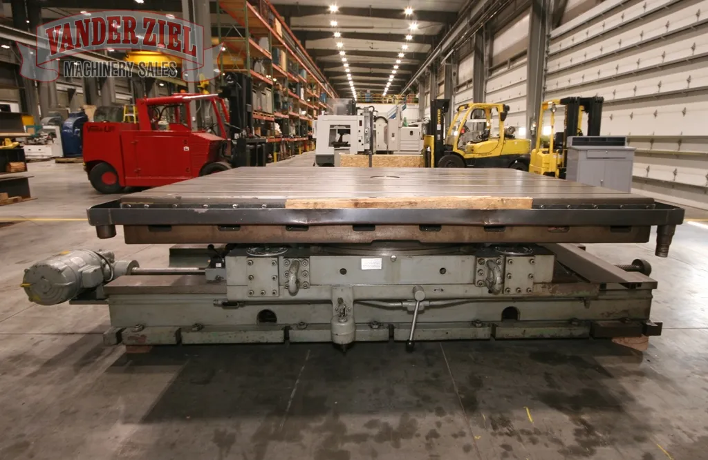 72" x 96" Giddings & Lewis air lift rotary table, 52" L/R movement, 6 T-slots, #12973 - Image 5