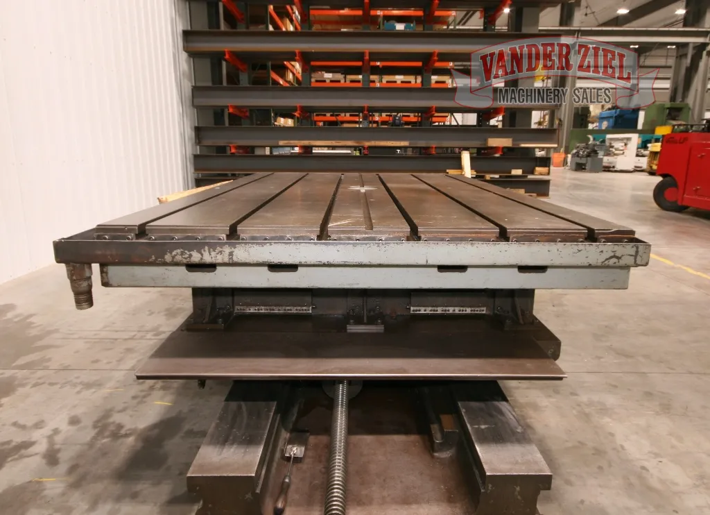 72" x 96" Giddings & Lewis air lift rotary table, 52" L/R movement, 6 T-slots, #12973 - Image 7