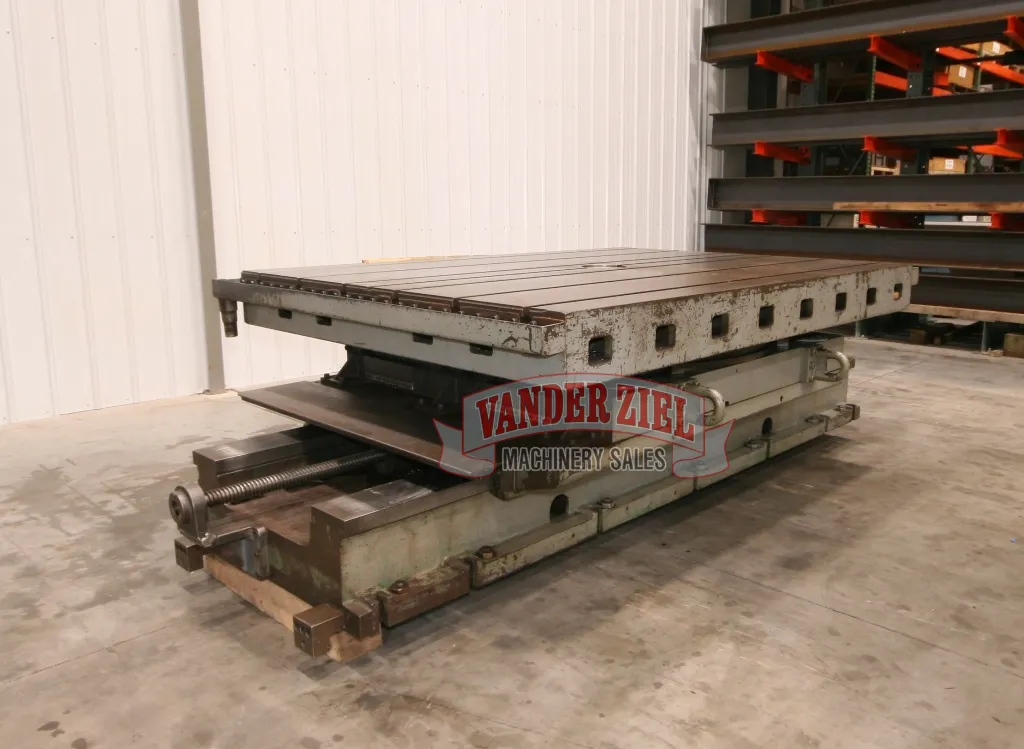 72" x 96" Giddings & Lewis air lift rotary table, 52" L/R movement, 6 T-slots, #12973 - Image 8