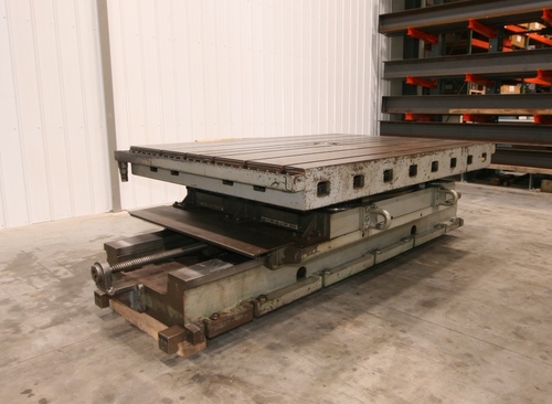 72" x 96" Giddings & Lewis air lift rotary table, 52" L/R movement, 6 T-slots, #12973 - Image 9