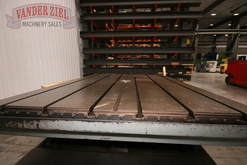 72" x 96" Giddings & Lewis air lift rotary table, 52" L/R movement, 6 T-slots, #12973 - Image 10