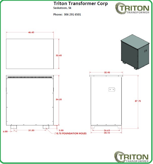 500 KVA 600x480 Delta Primary, 415 Wye Secondary, Transformer, dry type - Image 1