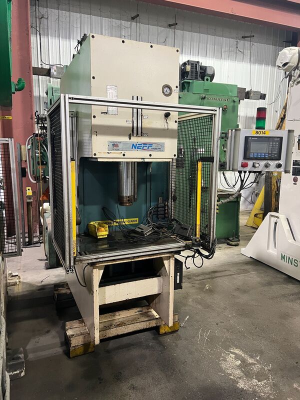 75 Ton, Neff #DF75-15M, C-frame hydraulic press, 10" stroke, 24" daylight, 10" throat, 31" x 23" bed, 15 HP - Image 1