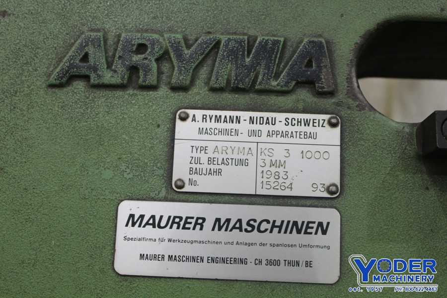 Aryma #KS3/1000, hi production circle & ring shear, 70mm cutter, 3 HP, 1983, #72422 - Image 10