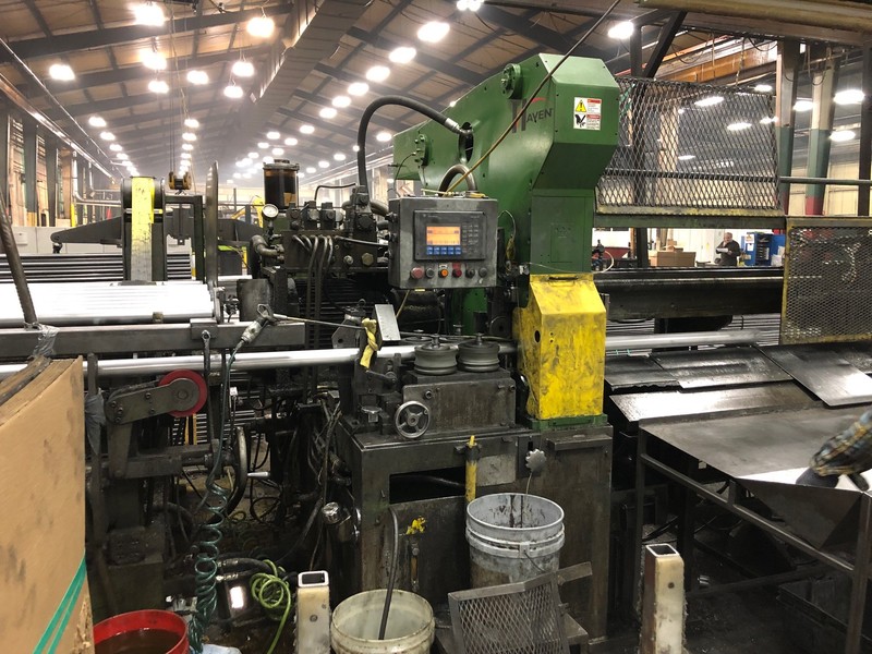3" x .120" Haven #873, 25' tube length, 2.125" square tube dia. range, panel view with Burrmaster Mdl. 2, PLC - Image 1