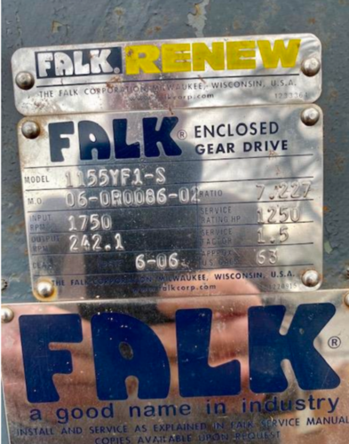2000 HP @ 1750 RPM, Falk #1155YF1, parallel reducer, 7.22:1 ratio, unused - Image 4
