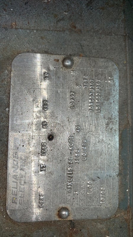 75 HP 1780 RPM Reliance, Frame L3292, TEFC, class H, 460 Volts - Image 2