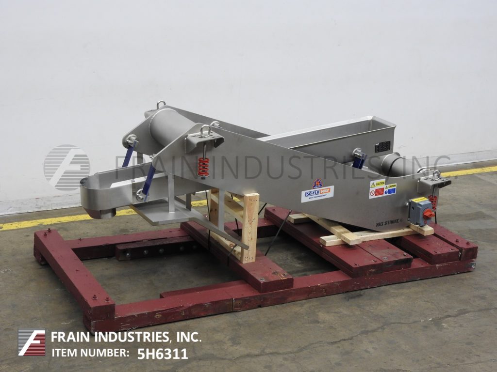 10" wide x 7' long, Key Technology #ISO-FLO Stainless Steel vibratory trough style conveyor, 6" dia. - Image 1