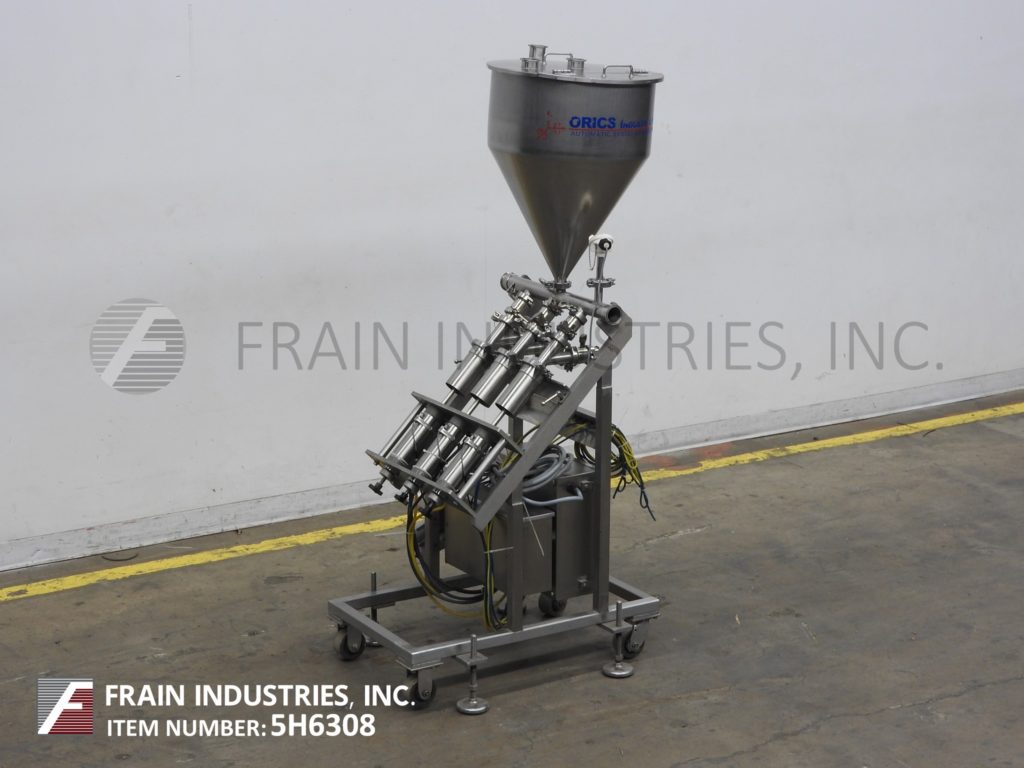 Orics #VFND1603, automatic, Stainless Steel, 3 head piston filler with 18" x 27" hopper with top cover, 5-30 - Image 1