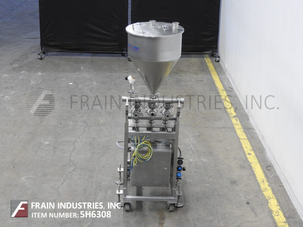 Orics #VFND1603, automatic, Stainless Steel, 3 head piston filler with 18" x 27" hopper with top cover, 5-30 - Image 4