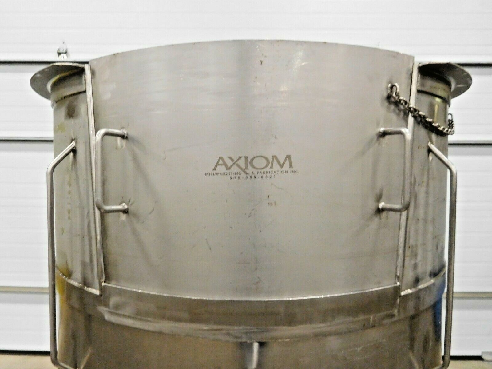 200 gallon Stainless Steel bottom agitated feeder tank, 44-1/2" inside diameter, 48" inside height, 6" - Image 2