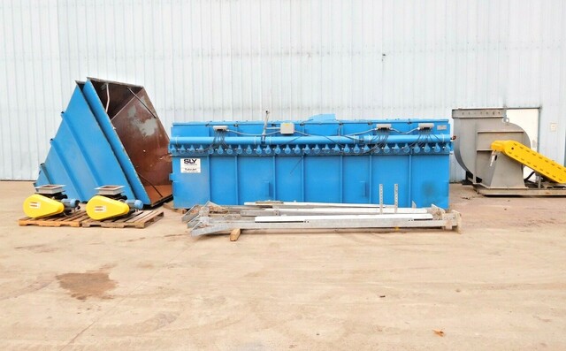29500 cfm Sly #STJ-2912-40, tubejet pulse jet dust collector with 75 HP blower & rotary airlock, 8561 sq.ft. - Image 1