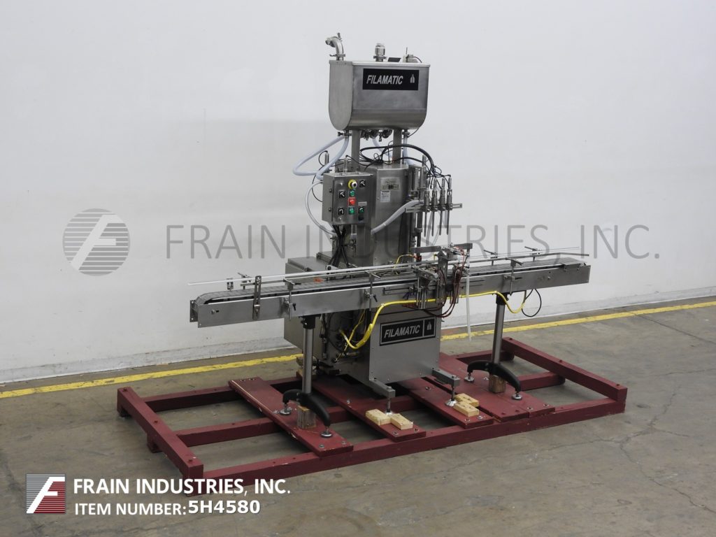 Filamatic #DAB-32-4, heavy duty, (4) head, inline, Stainless Steel piston filler, Allen Bradley PLC with - Image 1