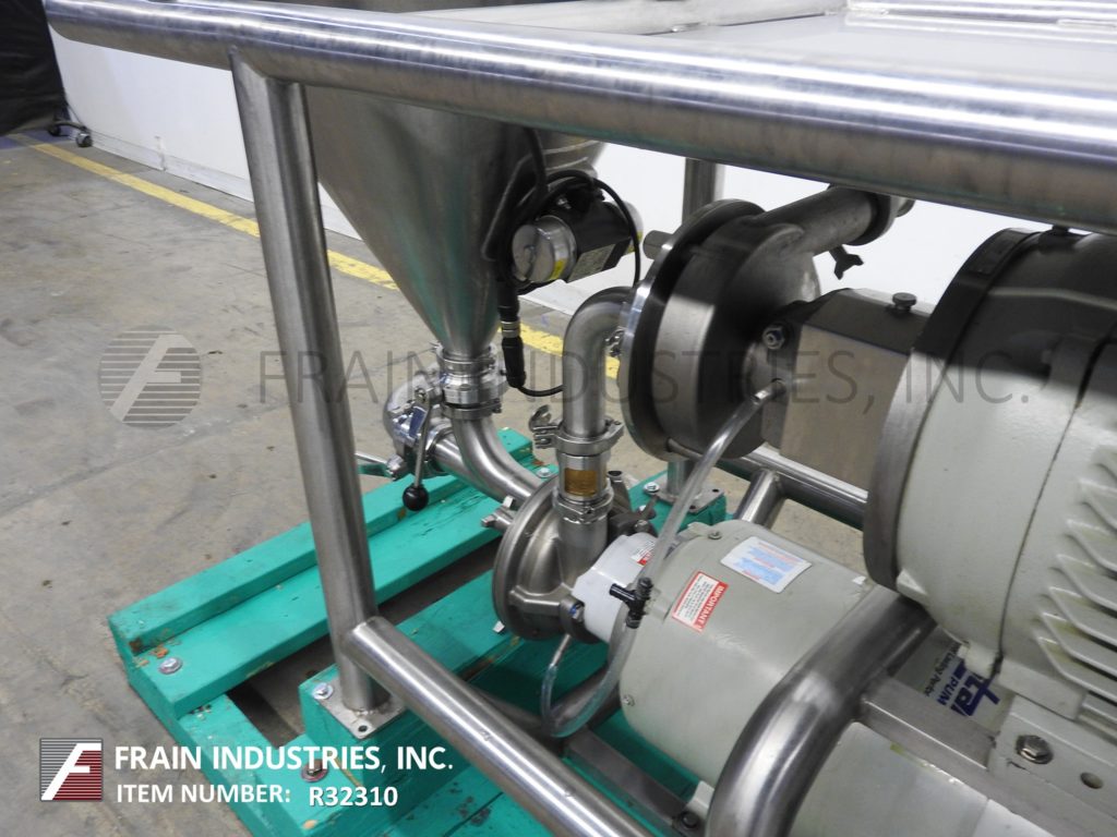 Fristam #20-53, 316 Stainless Steel, in-line, integrated mixing system, 15 HP, conical dry product hopper - Image 2