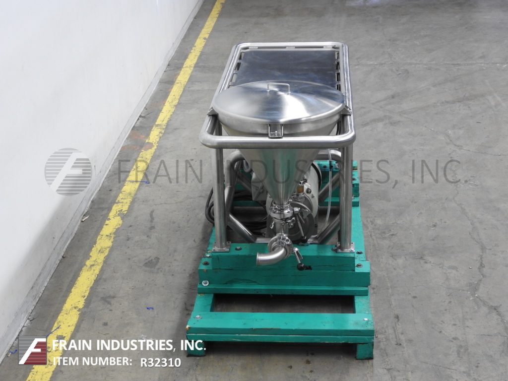 Fristam #20-53, 316 Stainless Steel, in-line, integrated mixing system, 15 HP, conical dry product hopper - Image 3