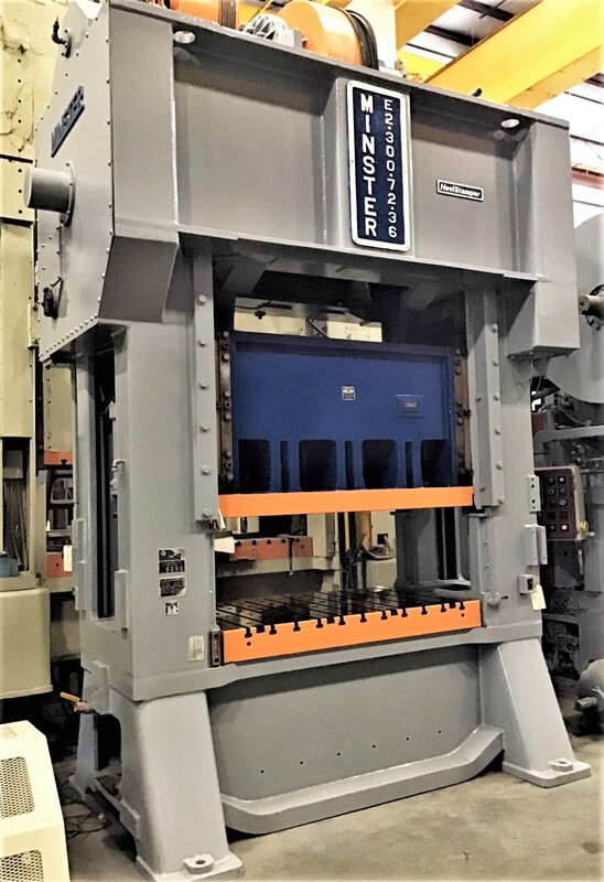 300 Ton, Minster #E2, 8" stroke, 39" Shut Height, 72" x36" bed, 30-60 SPM VS, under power, price cut (2 - Image 2