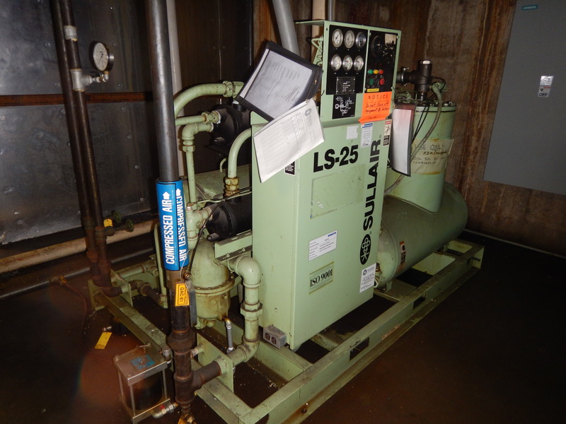 Sullair #LS-150WCWC, air compressor rotary screw/sliding vane, 100/110 psig - Image 1