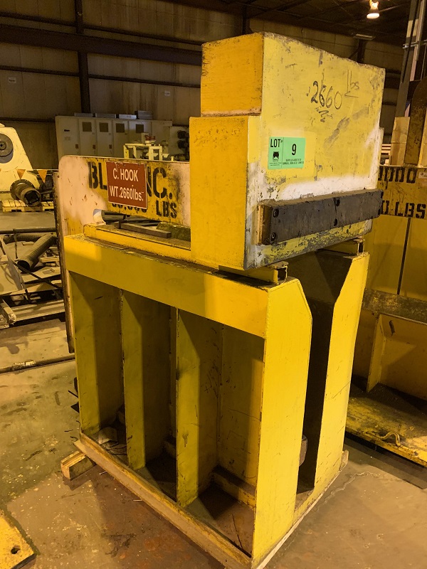 30000 lb. BLP #CS-30-60-36-30, coil lifting " C" hook with stand, 60" width, S/N BLP0210-C, 1997 - Image 3