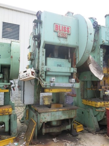 150 Ton, Bliss #C-150, OBI press, 8" stroke, 24" Shut Height, 4-1/2" ram adjustment, 4-1/2" bolster, 37 SPM - Image 2