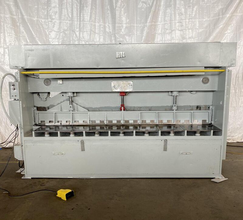 1/2" x 10' HTC hydraulic shear, front operated power back gauge, 11 hold downs, 72" squaring arm, 25 HP - Image 1