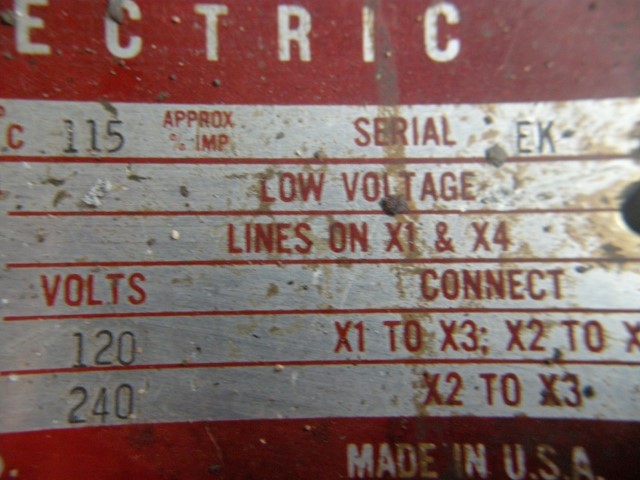 5 KVA 240/480 Primary, 120/240 Secondary, General Electric #9T21B1004-G2, single phase transformer - Image 3
