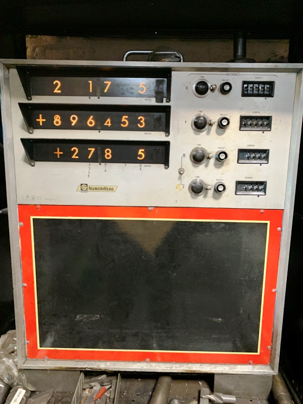 5" Giddings & Lewis #PMC-5, horizontal boring mill, 48" x96" table, Numeriread 3-Axis digital read out, 1970 - Image 5