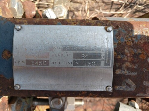 20 GPM @ 84' TDH, Ingersoll-Rand, 1" MCS, 3600 RPM, #CUP-449 - Image 2
